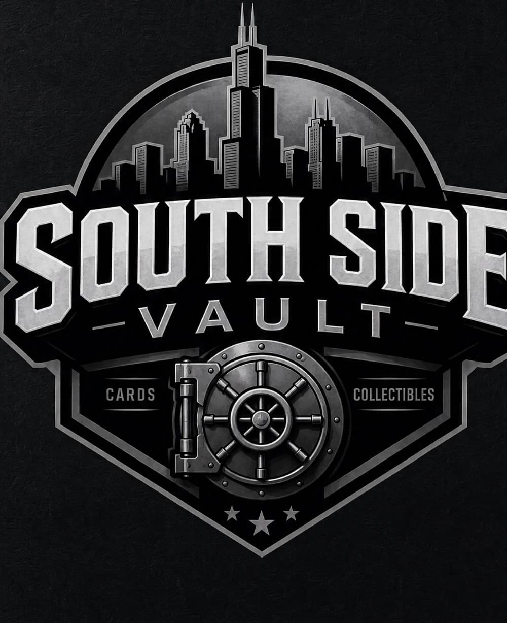 South Side Vault logo: Chicago skyline over a vault door